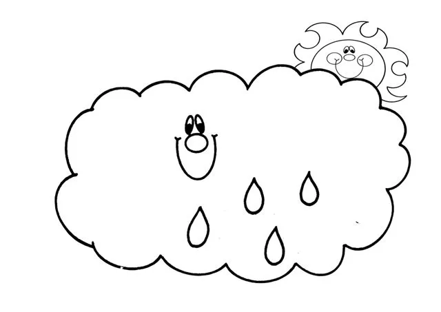 DIBUJOS PARA PINTAR NUBES CON LLUVIA