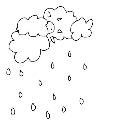 DIBUJOS PARA PINTAR NUBES CON LLUVIA