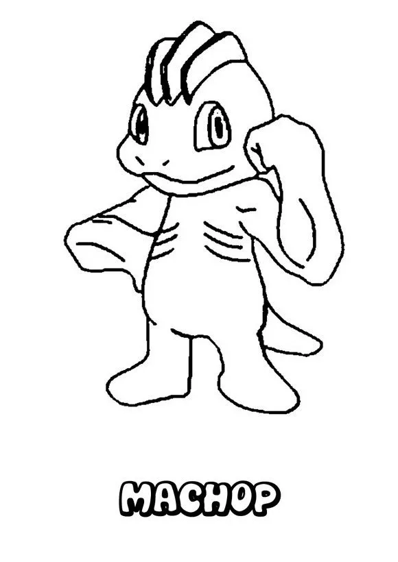 Dibujos para pintar POKEMON LUCHA, Pokemon Machop para imprimir