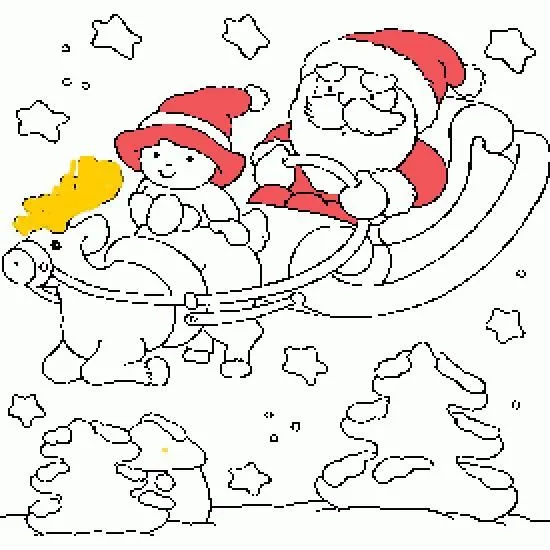 Dibujos para pintar el trineo de Santa Claus en el cielo - Dibujos ...