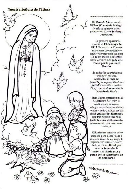 Dibujos para pintar de la Virgen de Fátima - Imagui