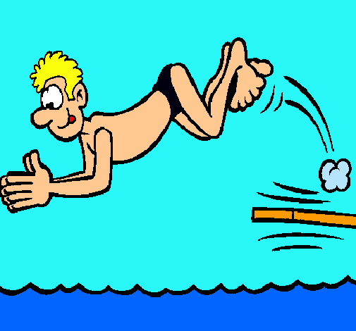 Dibujo de Salto de trampolín pintado por Piscina en Dibujos.net el ...