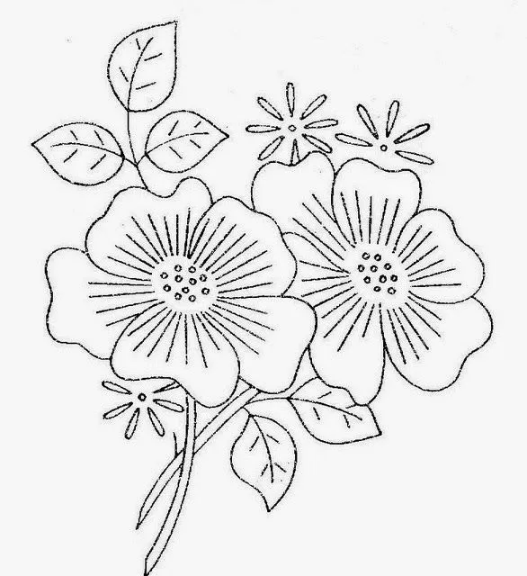 Dibujos y Plantillas para imprimir: dibujos de flores para bordar