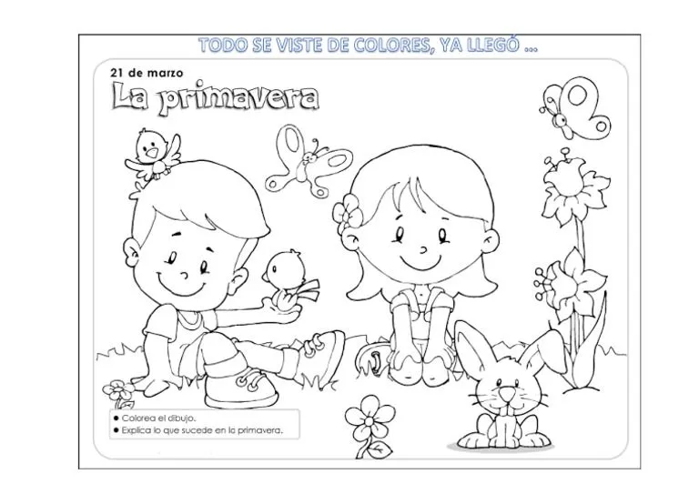 Dibujos de Primavera para Colorear y Problemas | PDF