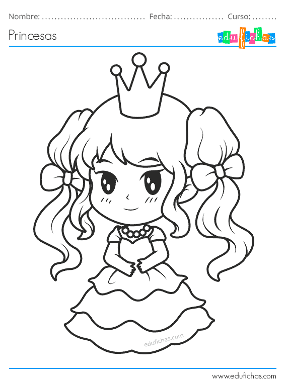 Dibujos de Princesas para Colorear. Imprimir PDF Gratis.