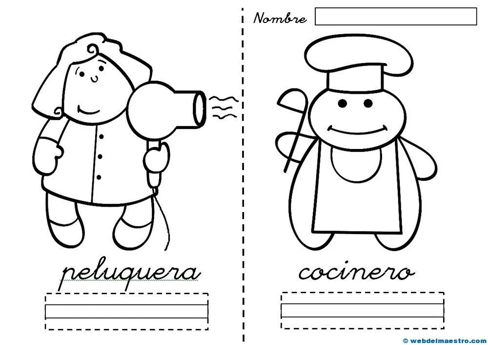 Dibujos de profesiones para colorear - Web del maestro