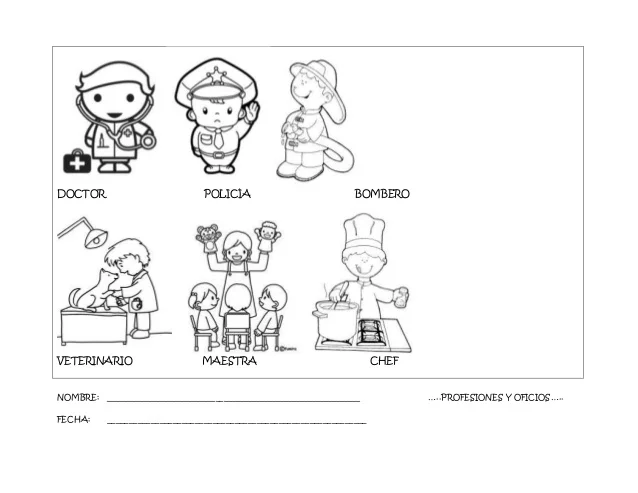 Dibujos de las profesiones y oficios para colorear - Imagui