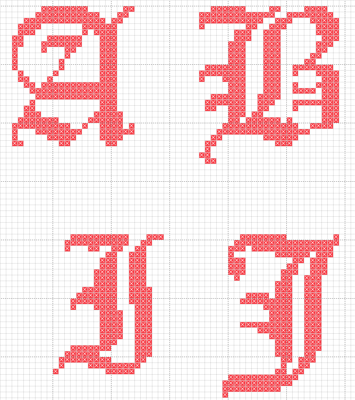Dibujos Punto de Cruz Gratis: Abecedario Gotico en patrones punto ...