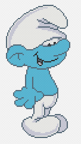 Dibujos Punto de Cruz Gratis: Clumsy Smurf Cross Stitch Pattern ...