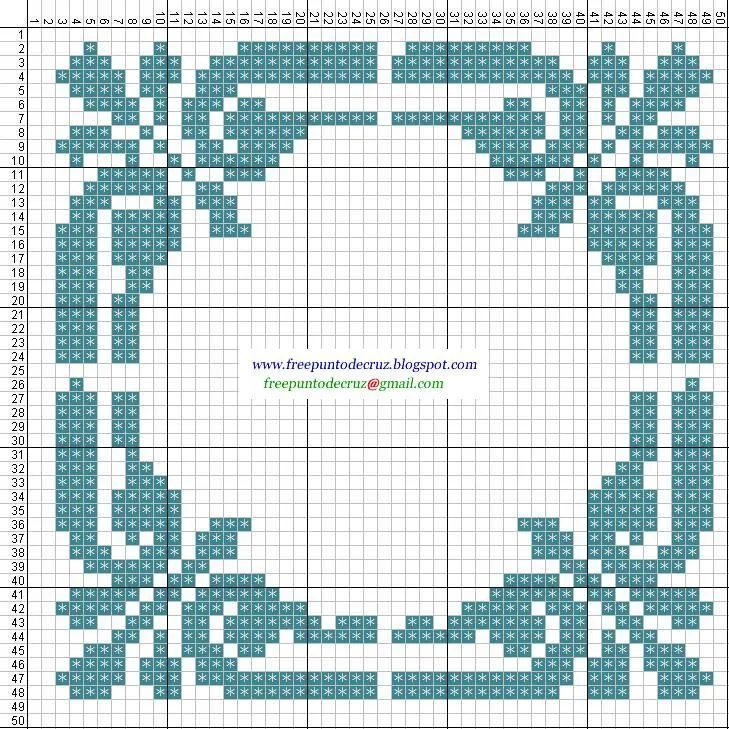 Dibujos Punto de Cruz Gratis: Esquinas decorativas - Punto de cruz