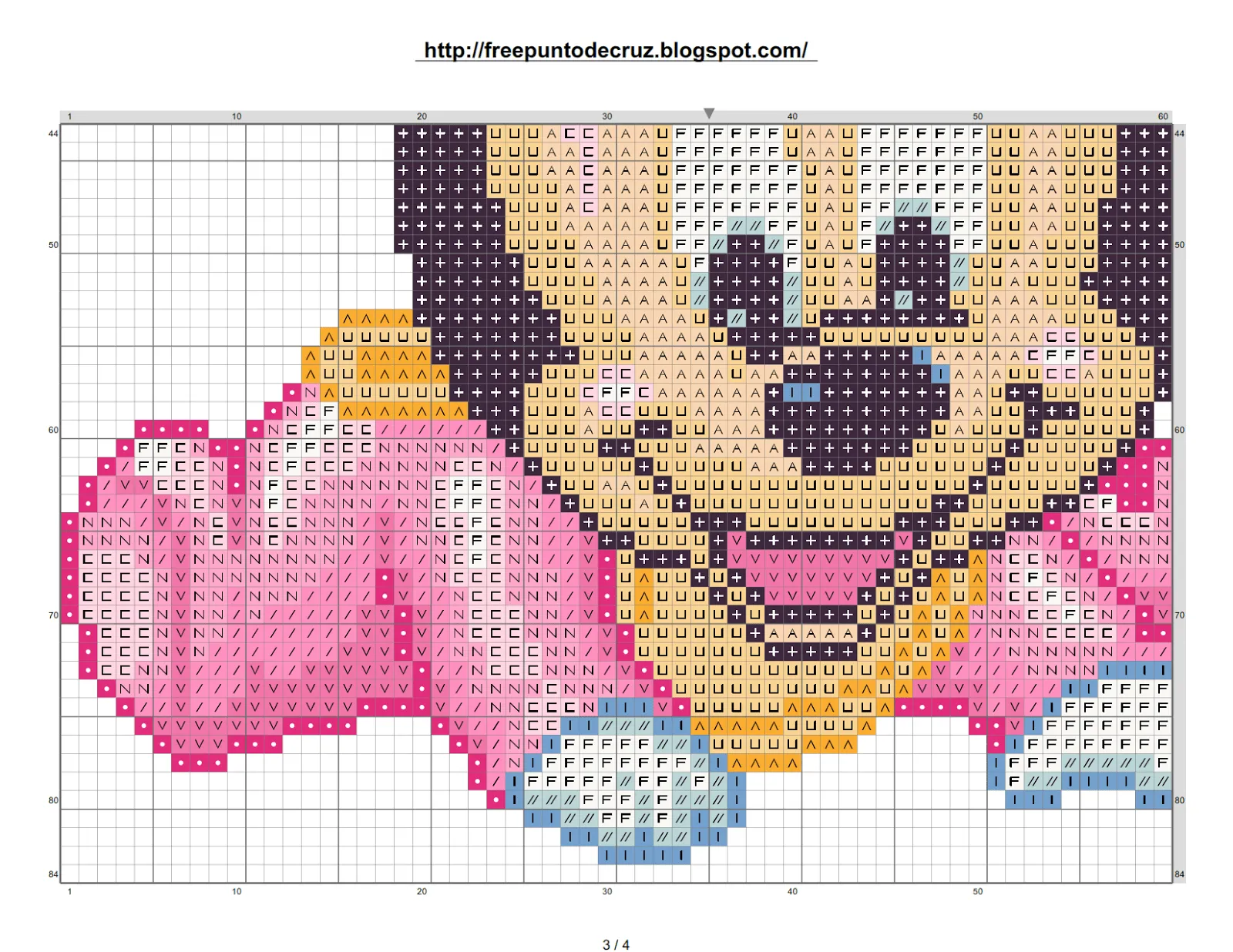 Dibujos Punto de Cruz Gratis: Minnie Baby Cross Stitch Pattern - Punto de cruz
