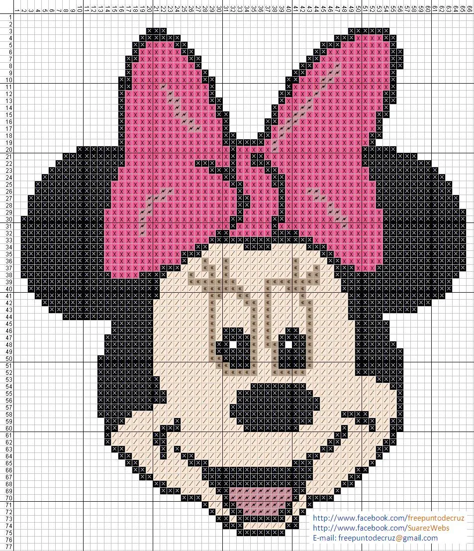 Dibujos Punto de Cruz Gratis: Minnie Mouse - Punto de cruz