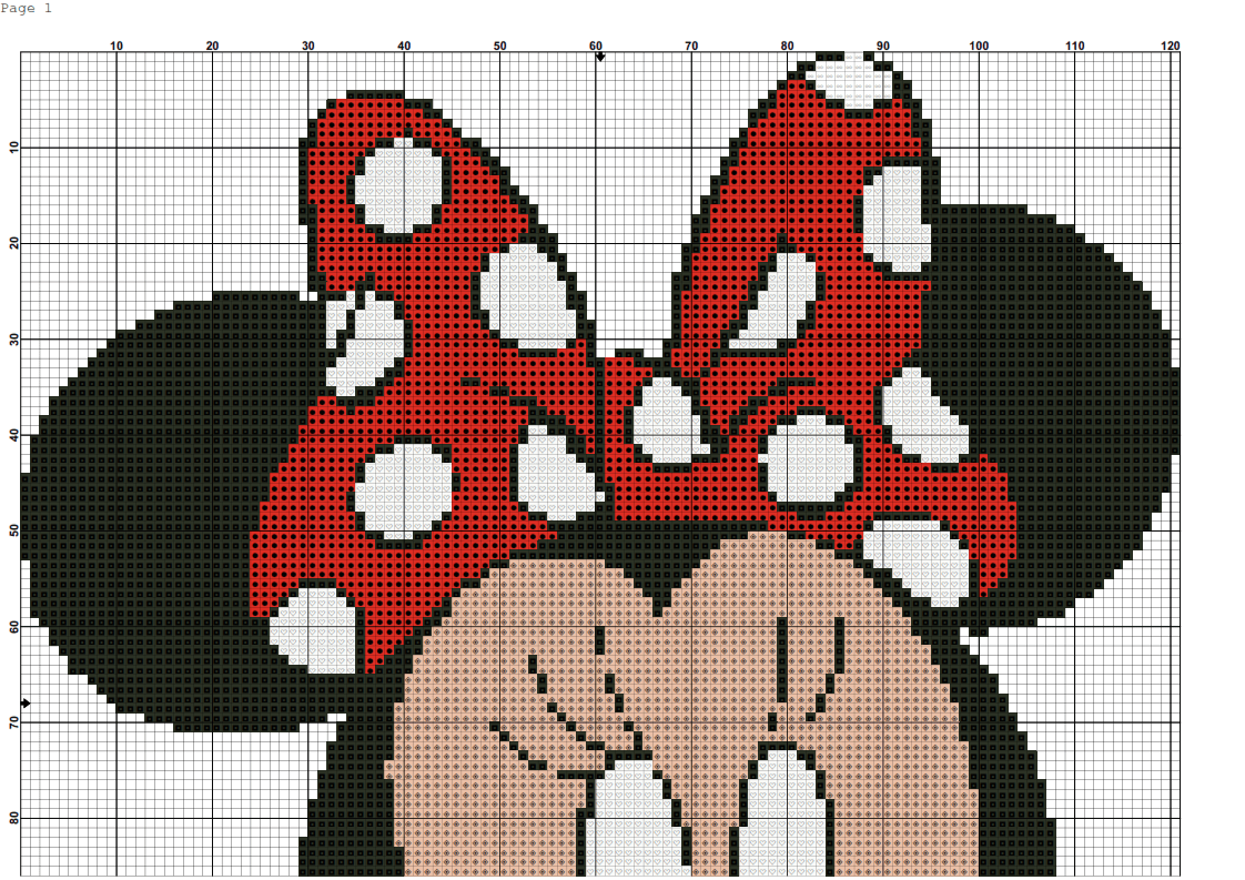 Dibujos Punto de Cruz Gratis: Minnie Punto de cruz - Cross Stitch