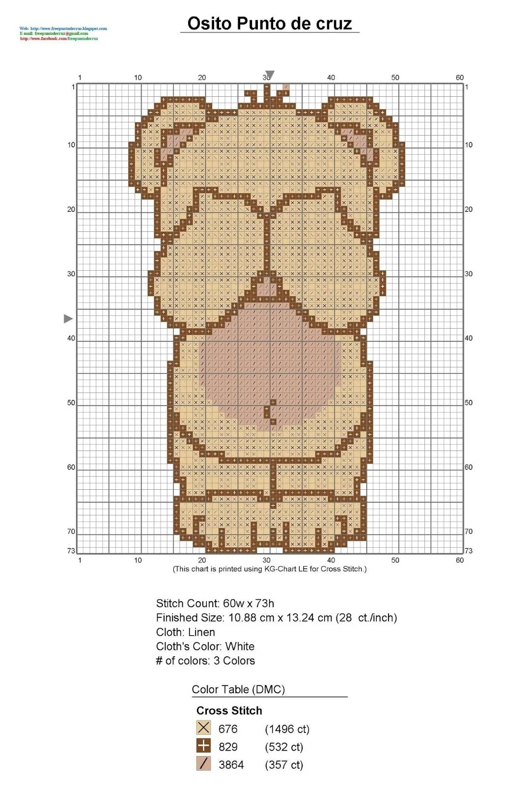 Dibujos Punto de Cruz Gratis: Ositos