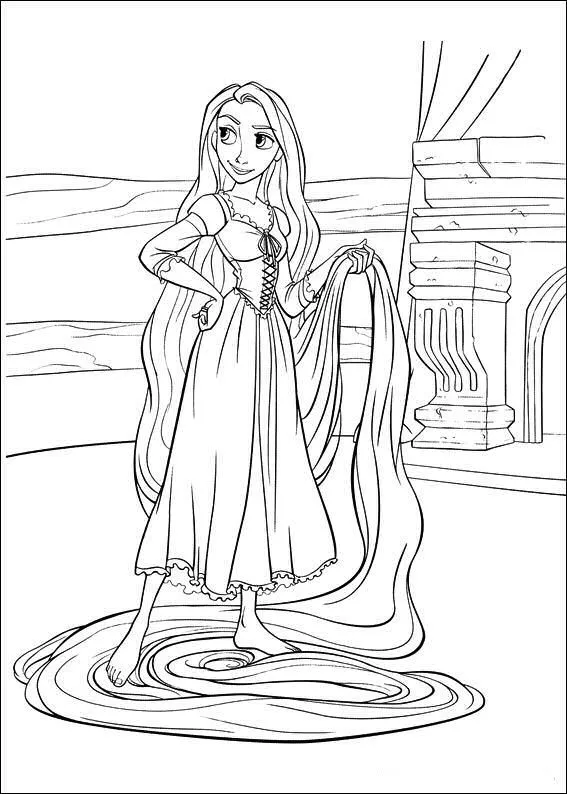 PARA COLOREAR: COLOREAR A RAPUNZEL