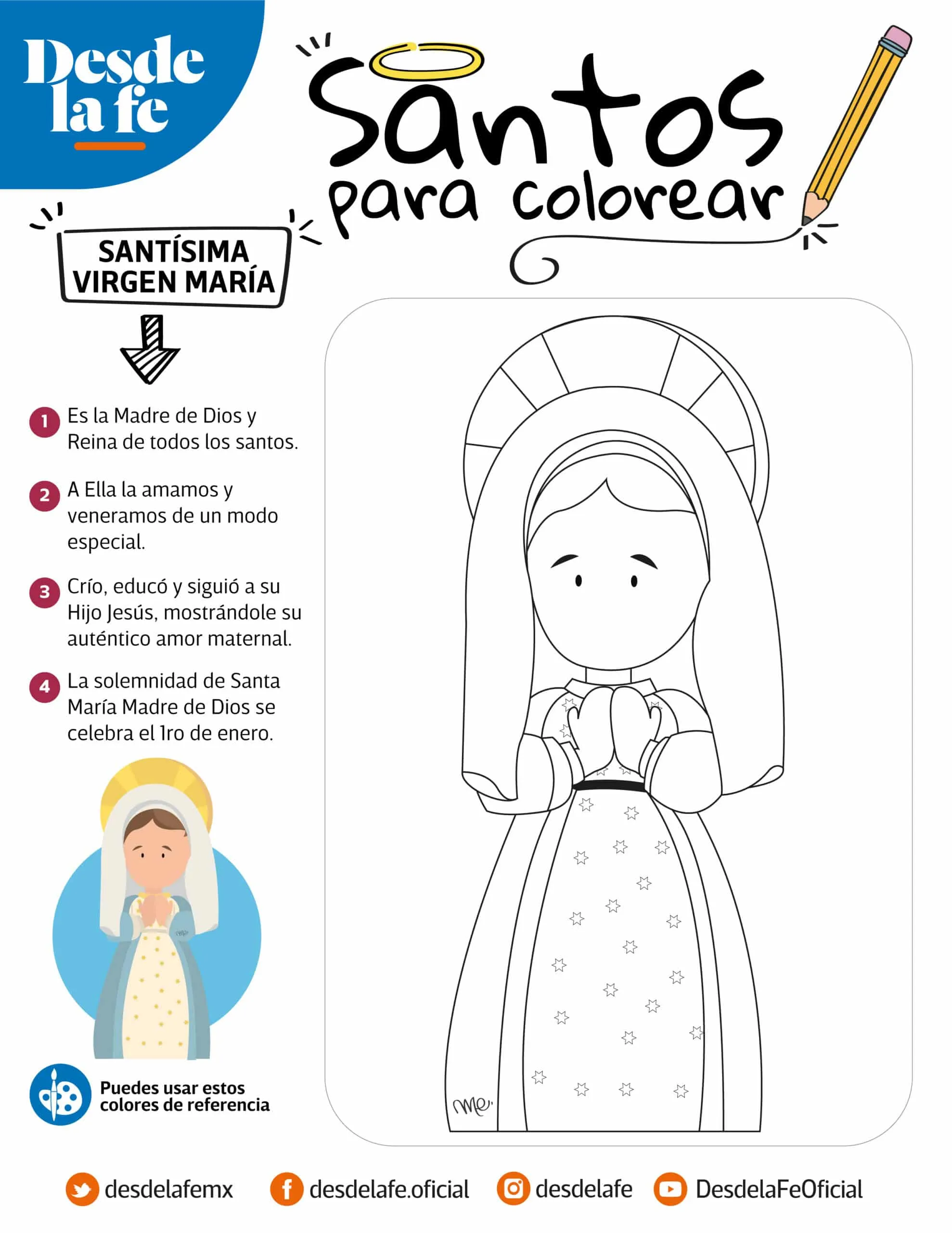 Dibujos de santos para colorear: Un álbum de regalo para los niños