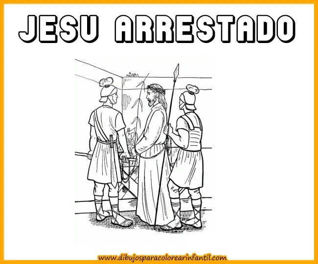 Dibujos de Semana Santa: Dibujo de Jesus Arrestado para colorear ...