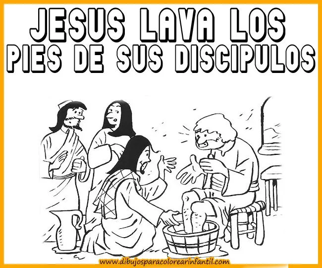 Dibujos de Semana Santa: Jesús lava los pies de sus discipulos ...