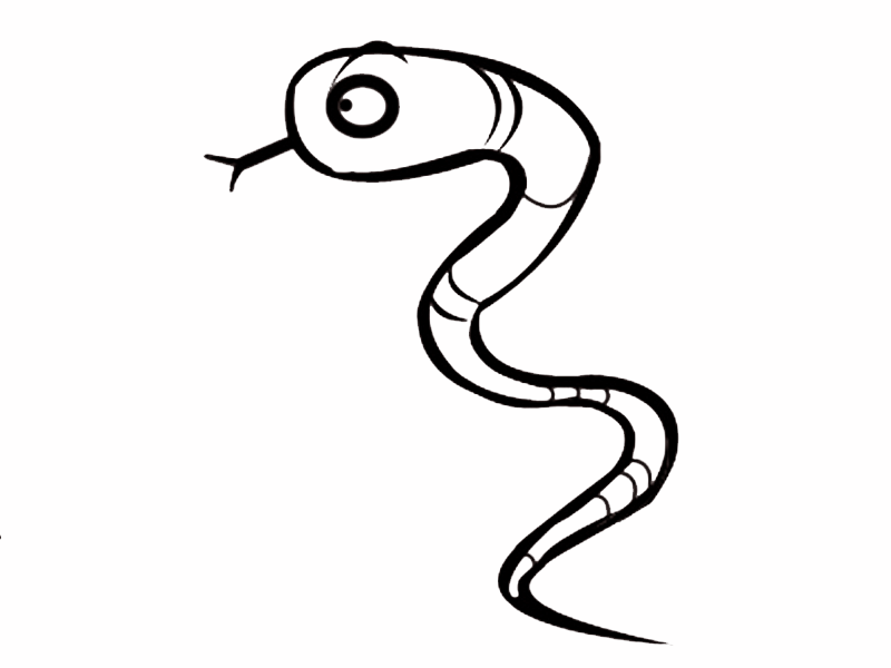 Dibujos de Serpiente de perfil para colorear