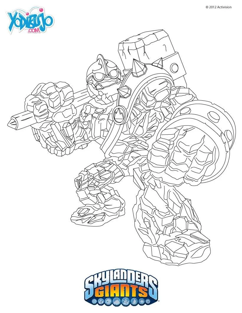 Dibujos de SKYLANDERS GIANTS para colorear, CRUCHER Skylanders ...