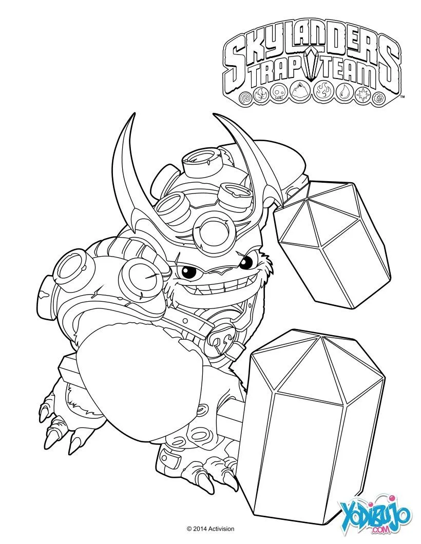 Dibujos de SKYLANDERS TRAP TEAM para colorear, Wallop para imprimir