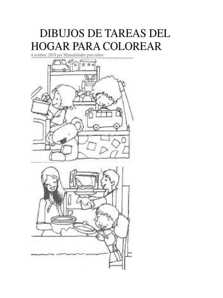 Dibujos de Tareas Del Hogar para Colorear | PDF