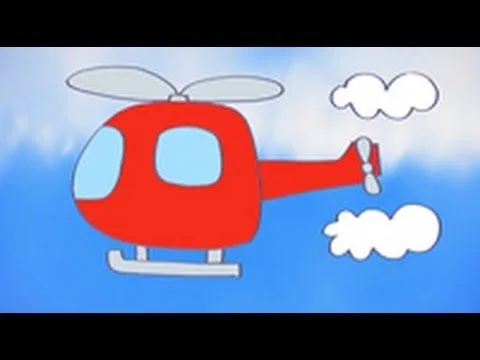 Dibujos de transportes para niños. Cómo dibujar un helicóptero ...