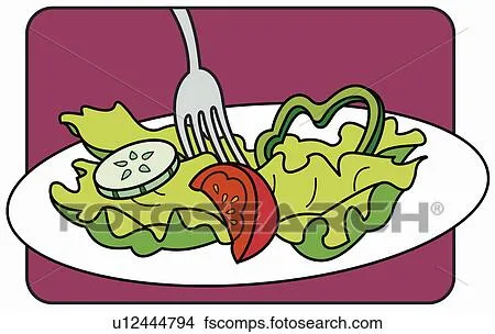 Dibujos - un, tenedor, en, un, plato ensalada u12444794 - Buscar ...