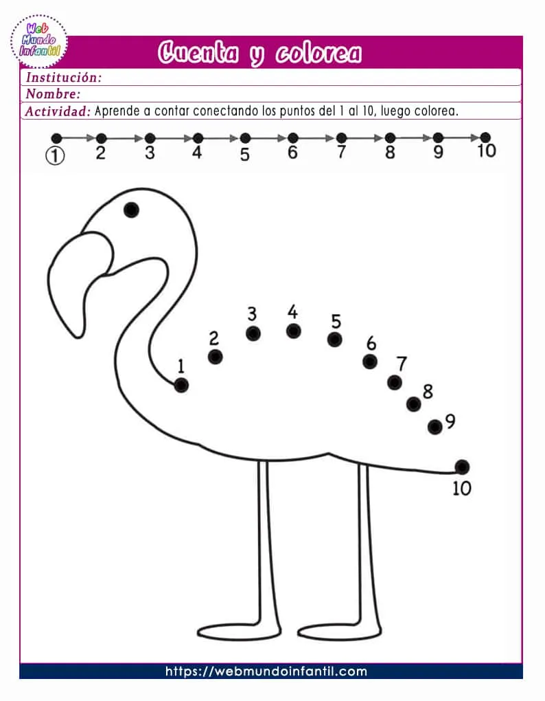 dibujos para unir puntos y colorear para preescolar