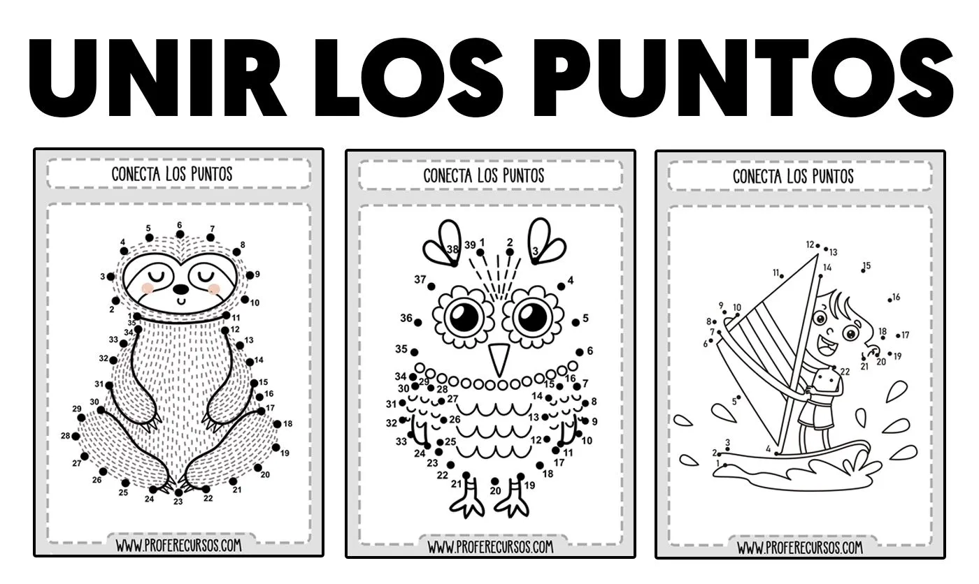 Dibujos de UNIR PUNTOS para Niños