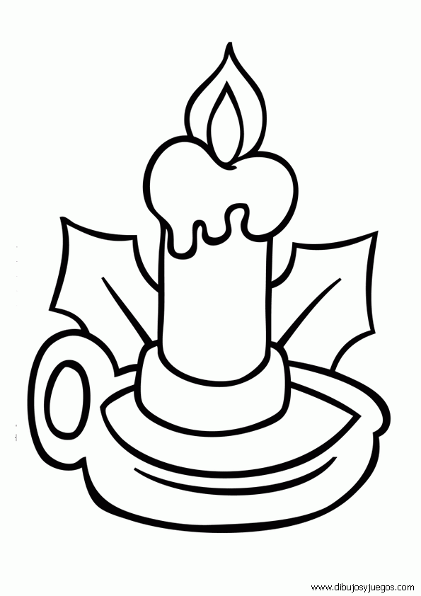 dibujos-velas-navidad-009 | Dibujos y juegos, para pintar y colorear