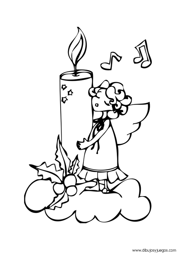 dibujos-velas-navidad-027 | Dibujos y juegos, para pintar y colorear