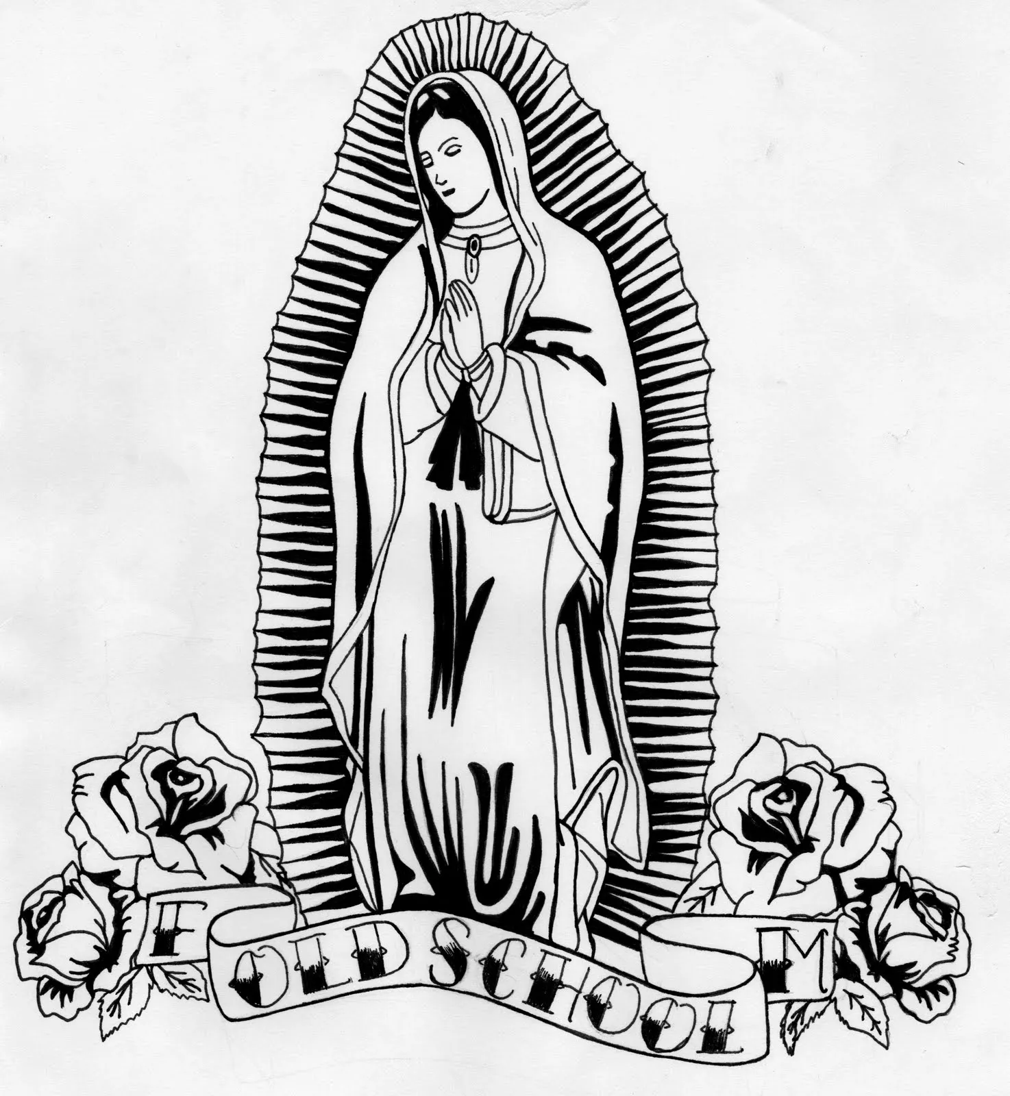 Dibujos de la Virgen de Guadalupe a lapiz - Imagui