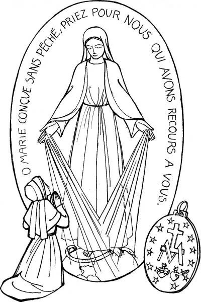 Diferentes dibujos de la Virgen de la Medalla Milagrosa. | María ...