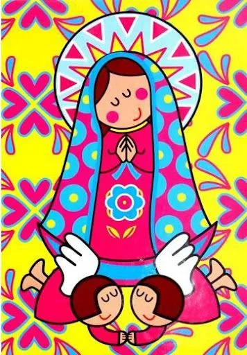 DIBUJOS DE VIRGENCITAS PINDADOS DE MIL COLORES