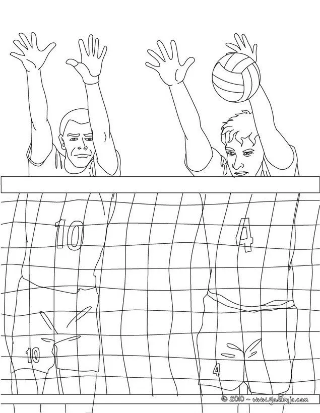 Dibujos de VOLEIBOL para colorear, un bloqueo para imprimir