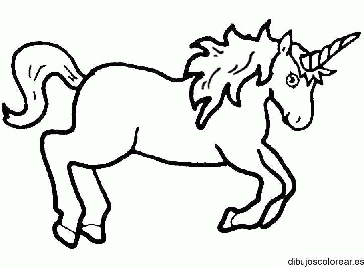Dibujo de un unicornio galopando | Dibujos para Colorear