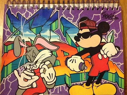 DIBZ1981 - DIBZ MICKEY MOUSE BUGS BUNNY BLACKBOOK SKETCH GRAFFITI ...