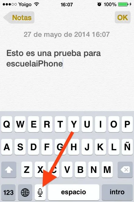 Cómo dictar un texto en lugar de teclearlo en el iPhone o ...