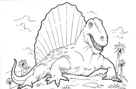 Dimetrodon Dinosaur coloring page | Super Coloring