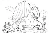 Dimetrodon Dinosaur coloring page | Super Coloring