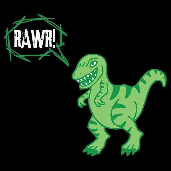 Dinosaur RAWR Hoodie American Apparel Shirt by ScreamPrinting