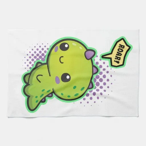 Dinosaurio lindo de Kawaii Toallas | Zazzle