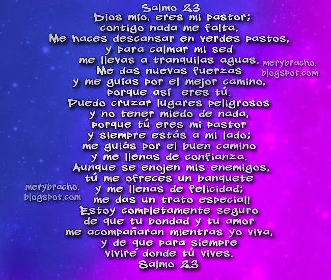 Dios mío, eres mi pastor, contigo nada me falta. Salmo 23. | Entre ...