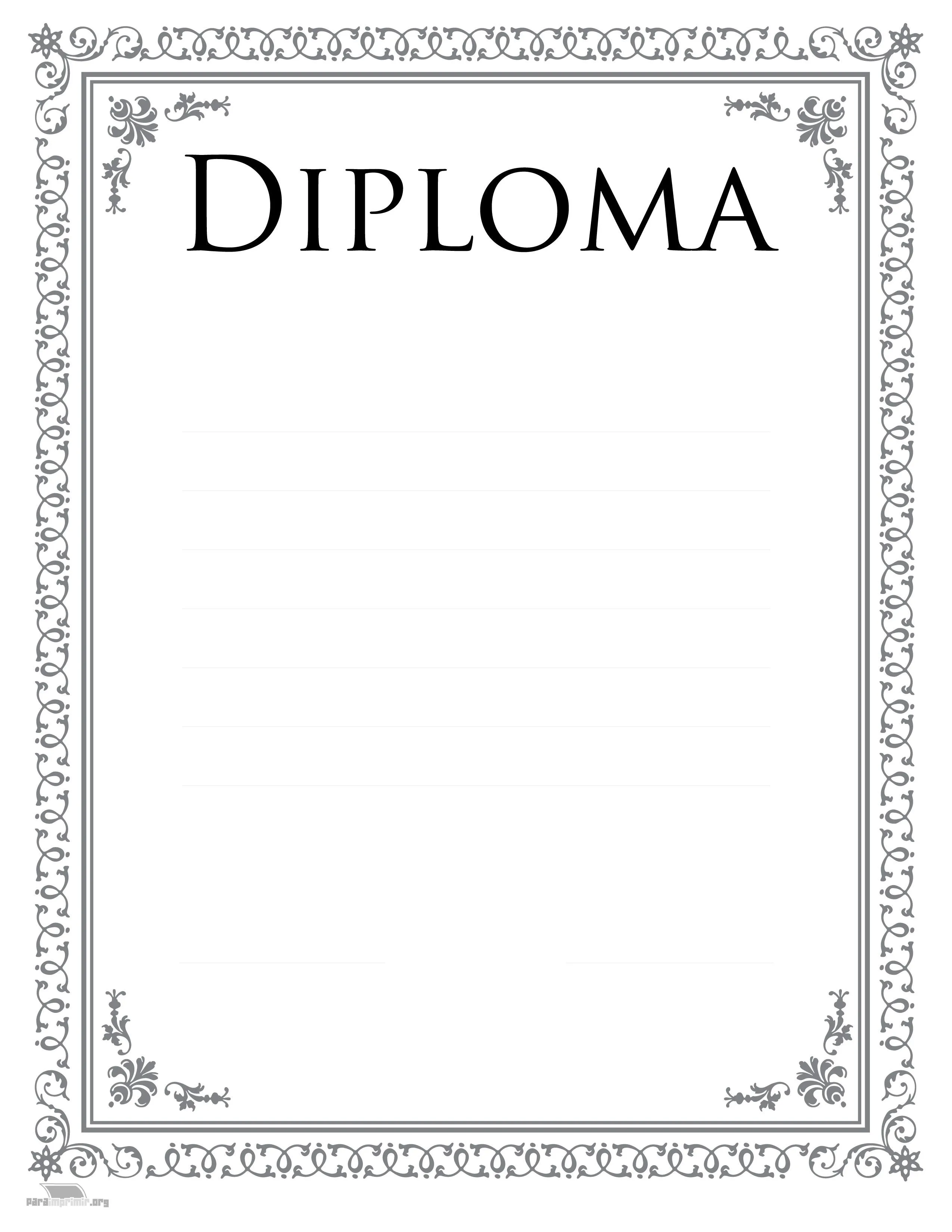 Diploma escolar para imprimir