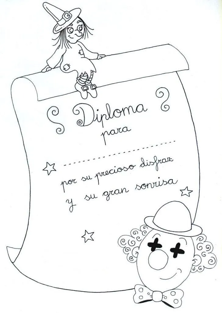 Diploma para fiesta de disfraces