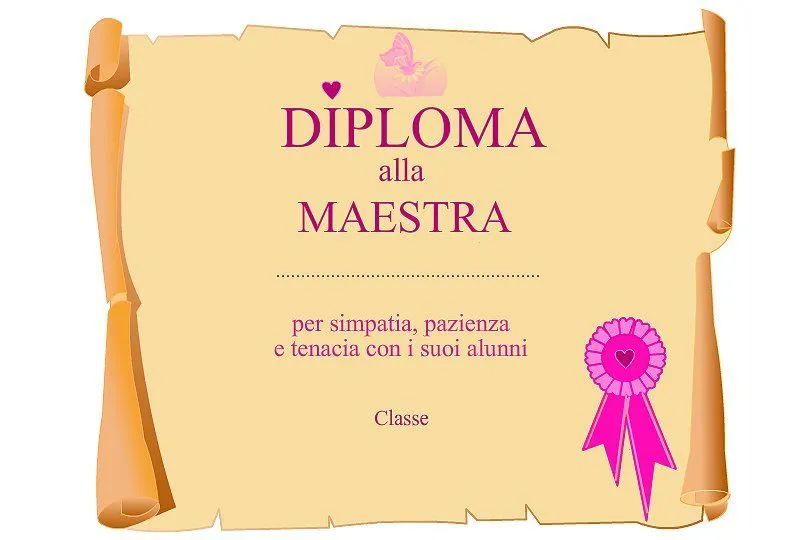 Diploma per i bambini da stampare - Mamma e Bambini