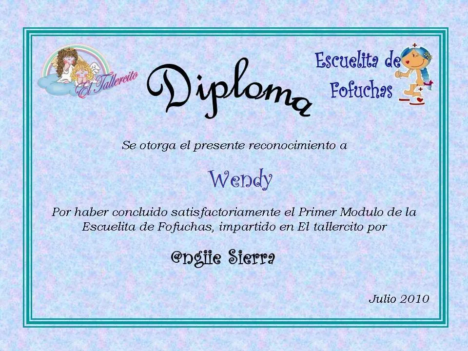 diploma de reconocimiento de mi linda amix @ngy por la escuelita de ...