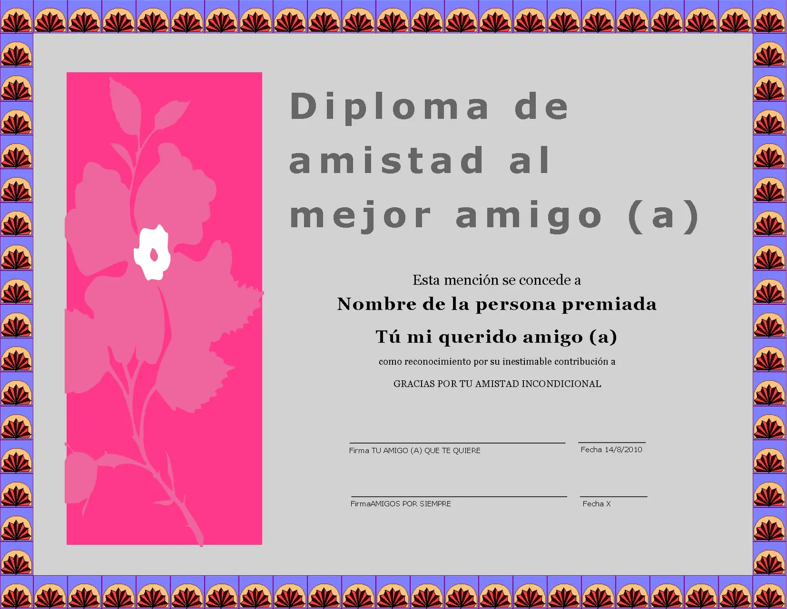 Diplomas de amistad - Imagui