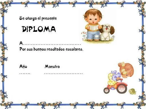 Diplomas de aprovechamiento escolar - Imagui